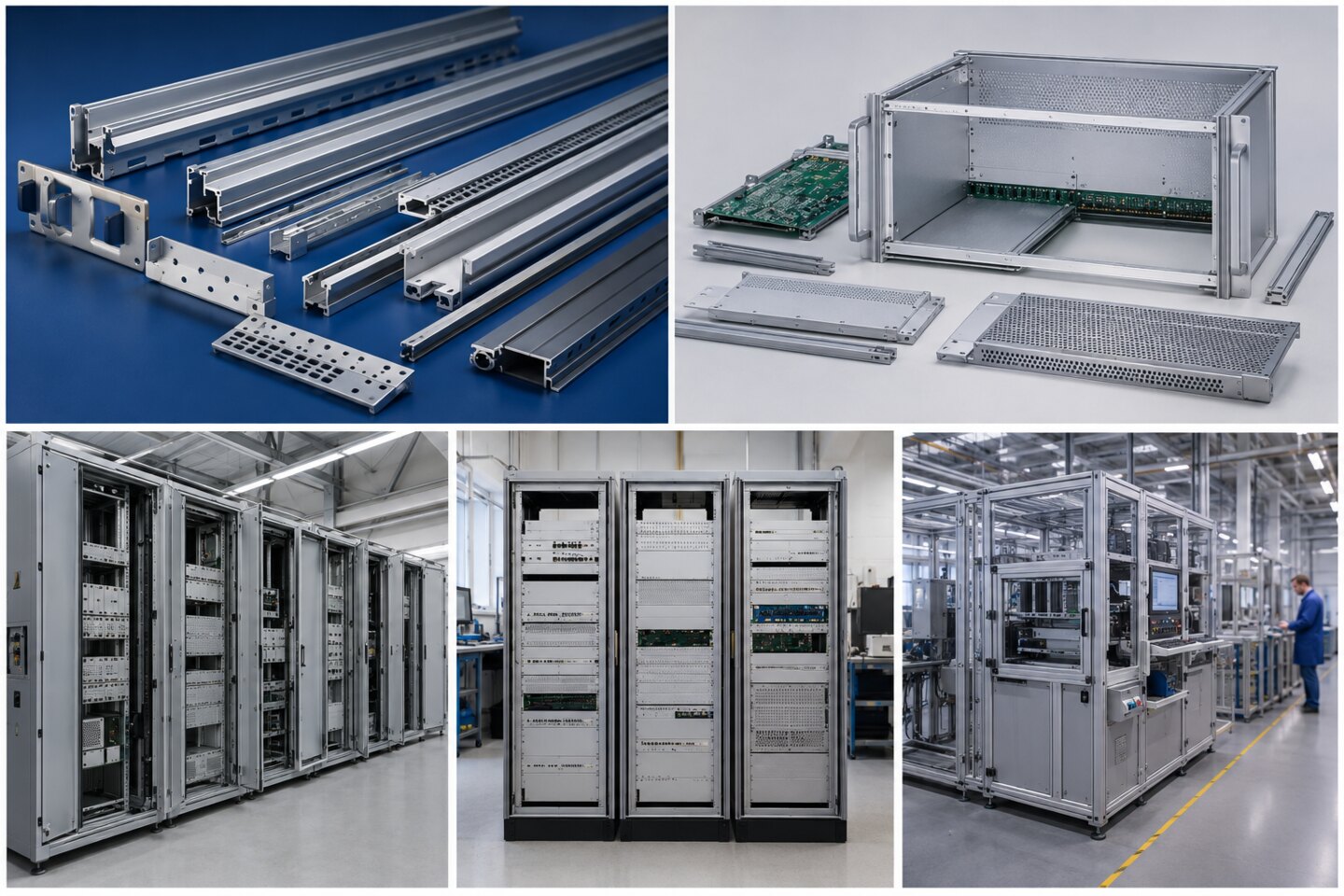 Modulare Gehäuse-, Schrank- und Systemkomponenten für industrielle Anwendungen